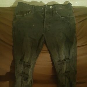 Divided black jeans in ripped detail skinny